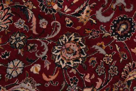 handmade Traditional Abasi Afsha Red Black Hand Knotted RECTANGLE 100% WOOL area rug 6x9