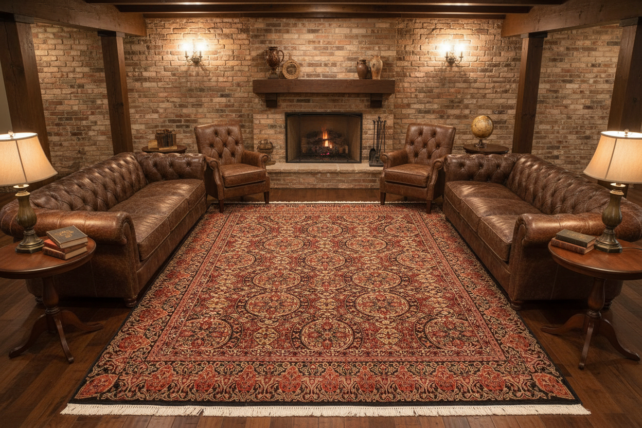 handmade Transitional Paracha Black Rust Hand Knotted RECTANGLE 100% WOOL area rug 6x9