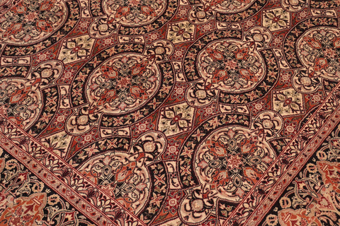 handmade Transitional Paracha Black Rust Hand Knotted RECTANGLE 100% WOOL area rug 6x9