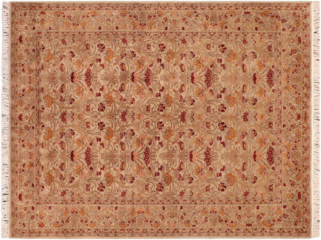 handmade Traditional Sayra Taupe Red Hand Knotted RECTANGLE 100% WOOL area rug 6x9