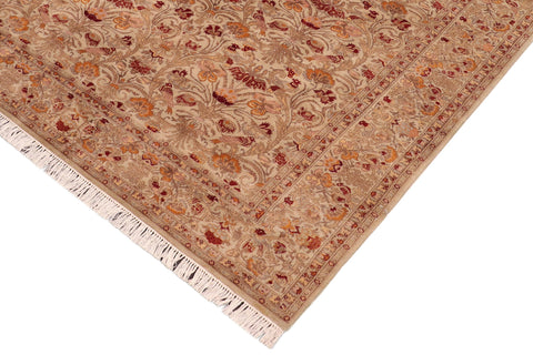 handmade Transitional Sayra Taupe Red Hand Knotted RECTANGLE 100% WOOL area rug 6x9