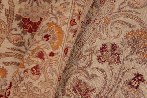 handmade Transitional Sayra Taupe Red Hand Knotted RECTANGLE 100% WOOL area rug 6x9