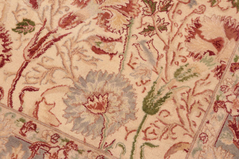 handmade Transitional Irfan Ivory Grey Hand Knotted RECTANGLE 100% WOOL area rug 6x10