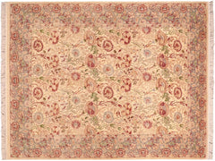 handmade Traditional Irfan Ivory Grey Hand Knotted RECTANGLE 100% WOOL area rug 6x10