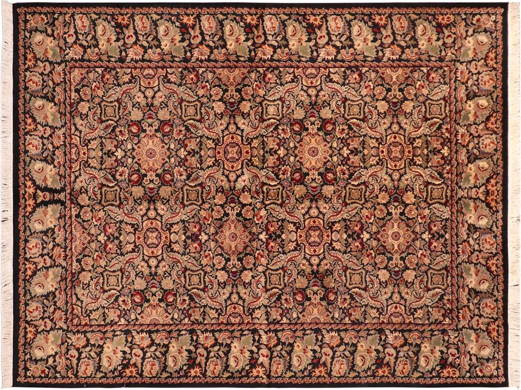 handmade Traditional Doop Black Green Hand Knotted RECTANGLE 100% WOOL area rug 6x9