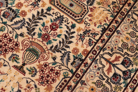 handmade Transitional Razia Beige Grey Hand Knotted RECTANGLE 100% WOOL area rug 6x9