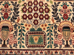 handmade Traditional Razia Beige Grey Hand Knotted RECTANGLE 100% WOOL area rug 6x9