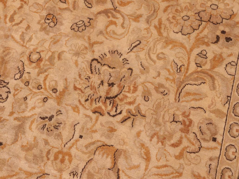 handmade Traditional Sukhan Beige Charcoal Hand Knotted RECTANGLE 100% WOOL area rug 6x9