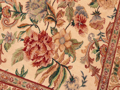 handmade Traditional Kashan Beige Gold Hand Knotted RECTANGLE 100% WOOL area rug 6x9