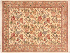 handmade Traditional Kashan Beige Gold Hand Knotted RECTANGLE 100% WOOL area rug 6x9