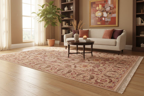 handmade Transitional Bhati Taupe Rust Hand Knotted RECTANGLE 100% WOOL area rug 6x9