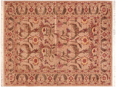 handmade Traditional Bhati Taupe Rust Hand Knotted RECTANGLE 100% WOOL area rug 6x9