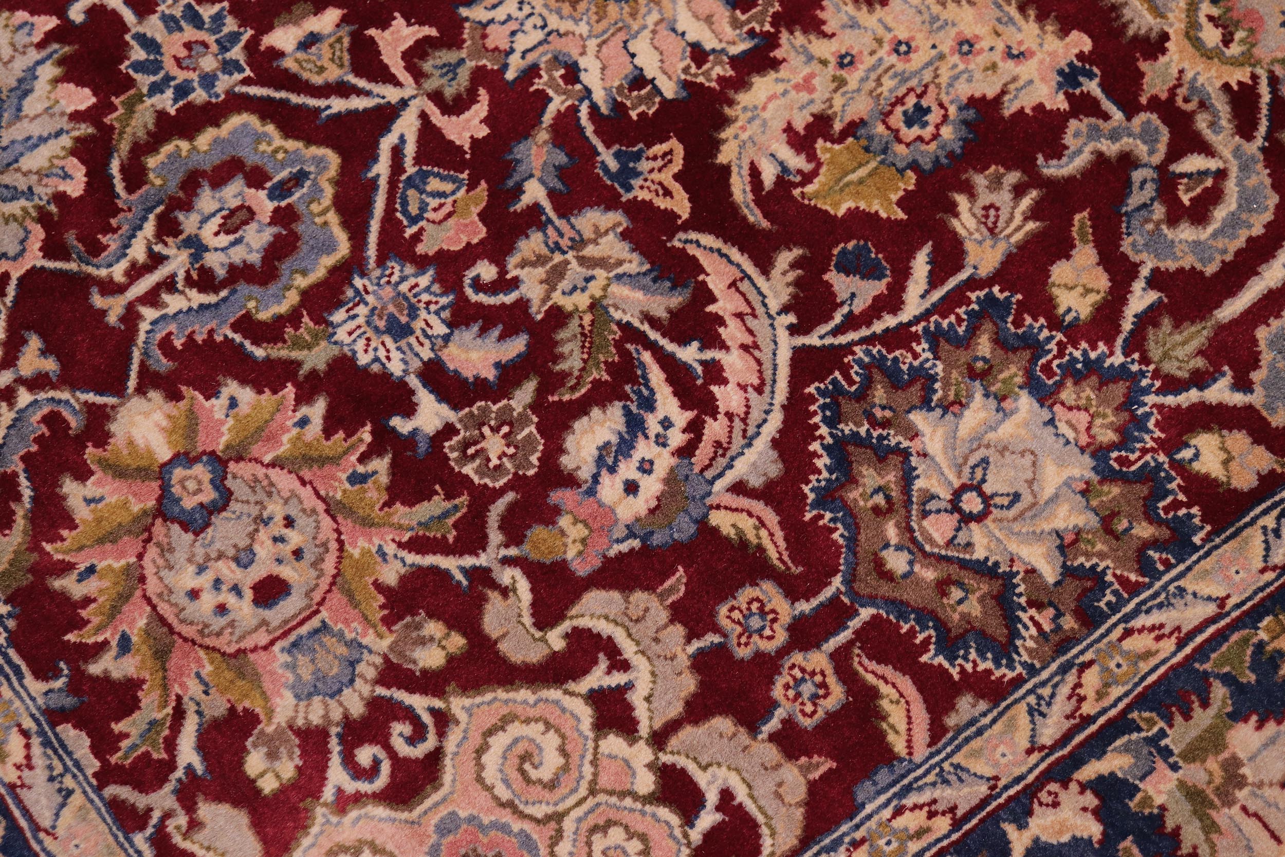 handmade Traditional Agra Red Teal Hand Knotted RECTANGLE 100% WOOL area rug 6x9