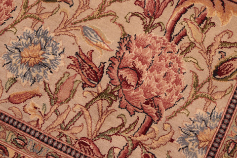 handmade Transitional Kamal Taupe Pink Hand Knotted RECTANGLE 100% WOOL area rug 6x9