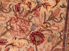 handmade Traditional Kamal Taupe Pink Hand Knotted RECTANGLE 100% WOOL area rug 6x9