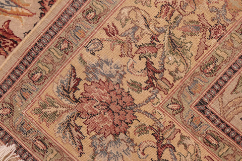 handmade Transitional Kamal Taupe Pink Hand Knotted RECTANGLE 100% WOOL area rug 6x9