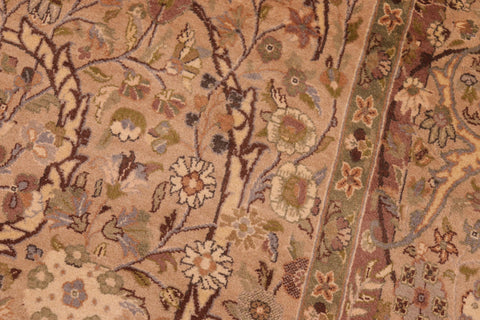 handmade Transitional Gulab Taupe Brown Hand Knotted RECTANGLE 100% WOOL area rug 6x10