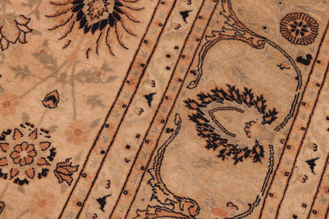 handmade Transitional New Asif Tan Green Hand Knotted RECTANGLE 100% WOOL area rug 6x9