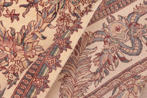 handmade Transitional Criscross Ivory Pink Hand Knotted RECTANGLE 100% WOOL area rug 6x9