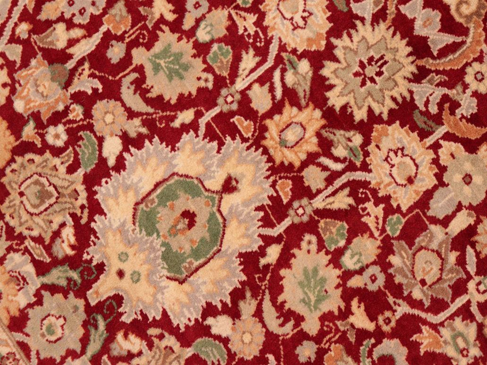 handmade Traditional Lahore Red Green Hand Knotted RECTANGLE 100% WOOL area rug 6x9