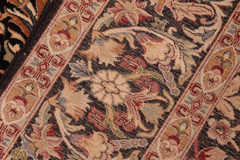 handmade Transitional Gulshan Black Red Hand Knotted RECTANGLE 100% WOOL area rug 6' x 9'