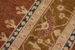 handmade Traditional Kafkaz Brown Gold Hand Knotted RECTANGLE 100% WOOL area rug 8X12