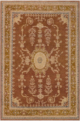 handmade Traditional Kafkaz Brown Gold Hand Knotted RECTANGLE 100% WOOL area rug 8X12