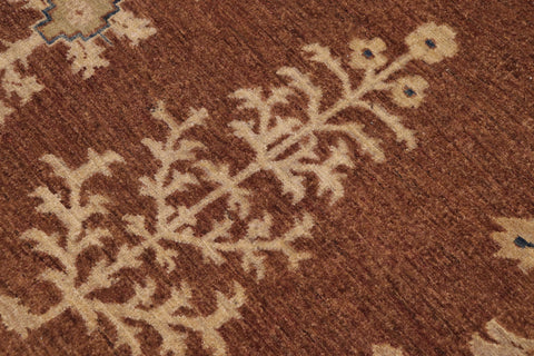 handmade Traditional Kafkaz Brown Gold Hand Knotted RECTANGLE 100% WOOL area rug 8' x 12'
