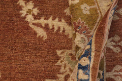 handmade Traditional Kafkaz Brown Gold Hand Knotted RECTANGLE 100% WOOL area rug 8X12