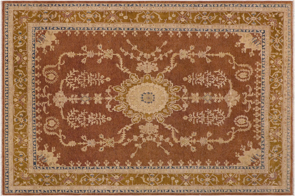 handmade Traditional Kafkaz Brown Gold Hand Knotted RECTANGLE 100% WOOL area rug 8' x 12'