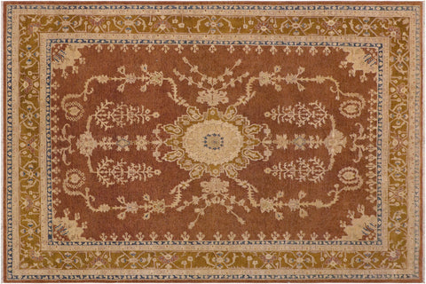 handmade Traditional Kafkaz Brown Gold Hand Knotted RECTANGLE 100% WOOL area rug 8' x 12'