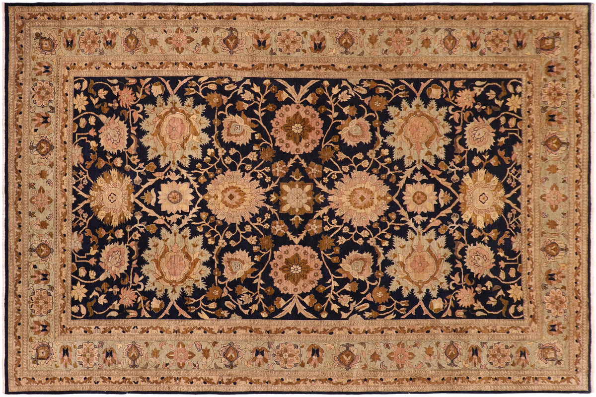 handmade Transitional Kafkaz Blue Green Hand Knotted RECTANGLE 100% WOOL area rug 10' x 13'