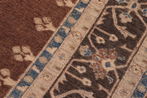 handmade Traditional Kafkaz Rust Charcoal Hand Knotted RECTANGLE 100% WOOL area rug 10' x 14'
