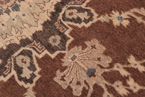handmade Traditional Kafkaz Rust Charcoal Hand Knotted RECTANGLE 100% WOOL area rug 10' x 14'