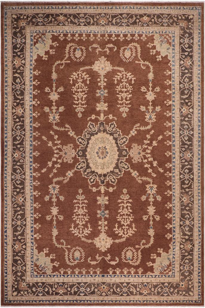 handmade Traditional Kafkaz Rust Charcoal Hand Knotted RECTANGLE 100% WOOL area rug 10X14