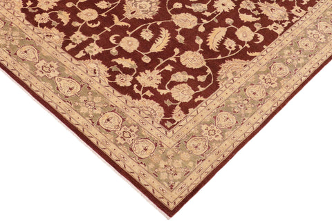 handmade Traditional Kafkaz Brown Green Hand Knotted RECTANGLE 100% WOOL area rug 10x14