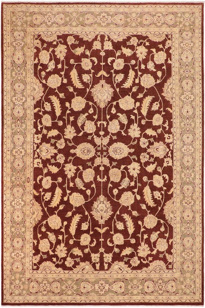 handmade Traditional Kafkaz Brown Green Hand Knotted RECTANGLE 100% WOOL area rug 10X14