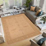 handmade Traditional Kafkaz Tan Green Hand Knotted RECTANGLE 100% WOOL area rug 10 x 14