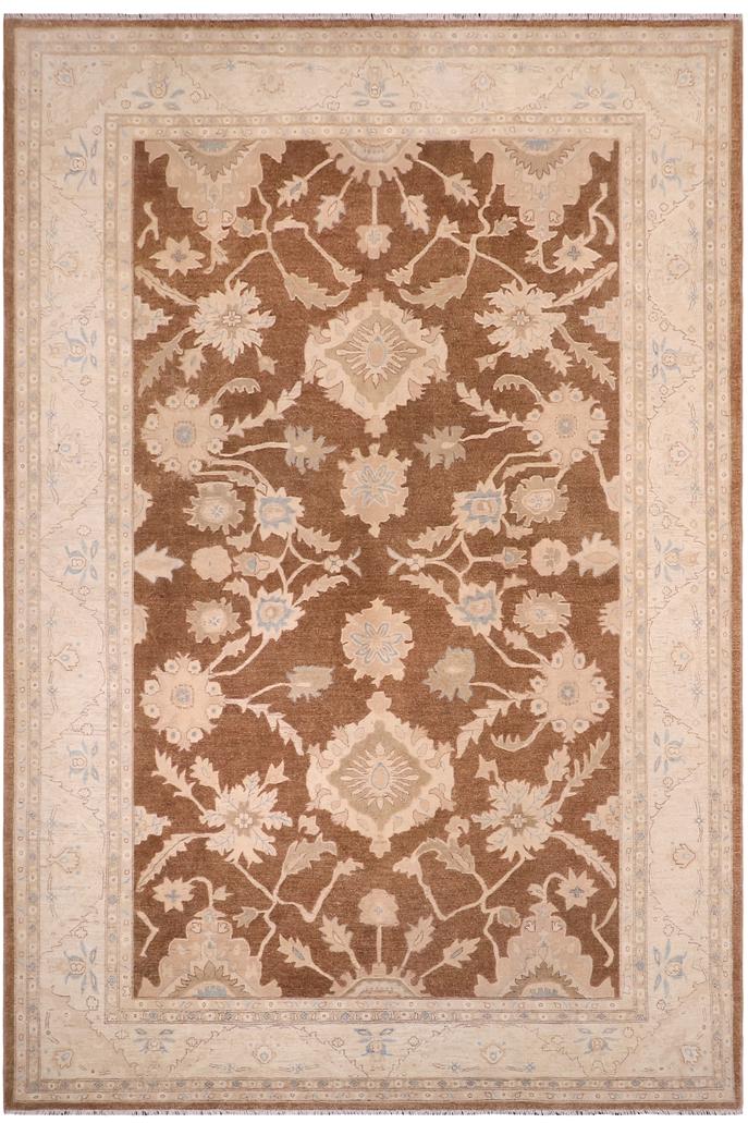 handmade Traditional Kafkaz Brown Beige Hand Knotted RECTANGLE 100% WOOL area rug 10X14