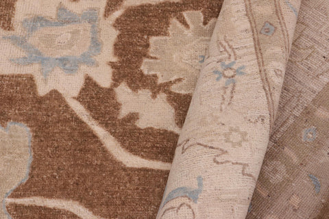 handmade Traditional Kafkaz Brown Beige Hand Knotted RECTANGLE 100% WOOL area rug 10x14