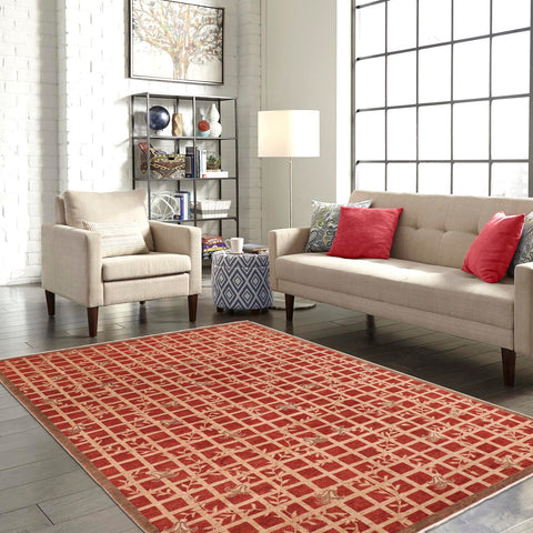 handmade Modern Kafkaz Red Tan Hand Knotted RECTANGLE 100% WOOL area rug 10' x 14'