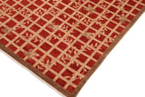 handmade Transitional Kafkaz Red Tan Hand Knotted RECTANGLE 100% WOOL area rug 10 x 14