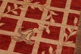 handmade Transitional Kafkaz Red Tan Hand Knotted RECTANGLE 100% WOOL area rug 10 x 14