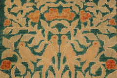 handmade Transitional Kafkaz Green Tan Hand Knotted RECTANGLE 100% WOOL area rug 9X13