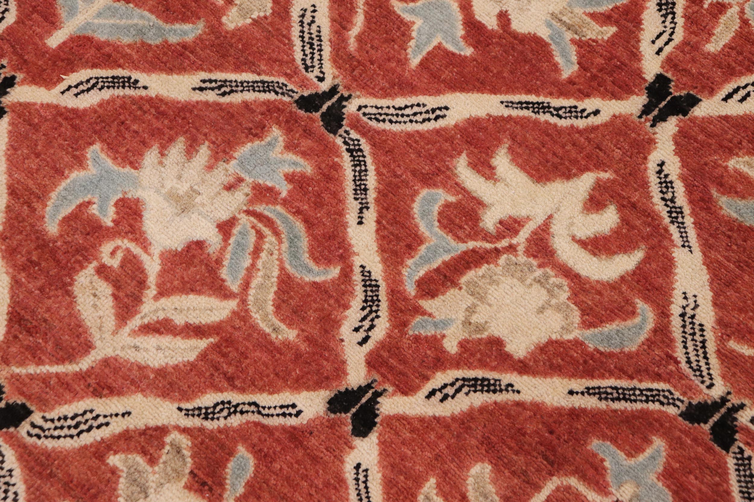 handmade Transitional Kafkaz Rust Black Hand Knotted RECTANGLE 100% WOOL area rug 9' x 12'