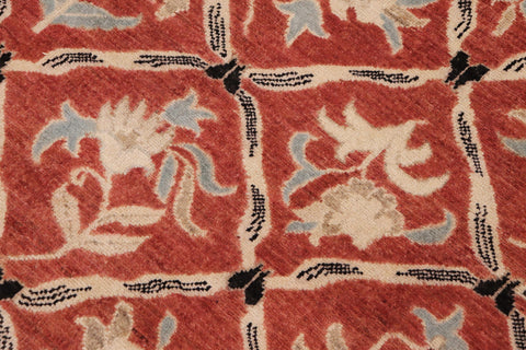 handmade Transitional Kafkaz Rust Black Hand Knotted RECTANGLE 100% WOOL area rug 9' x 12'