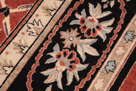 handmade Transitional Kafkaz Rust Black Hand Knotted RECTANGLE 100% WOOL area rug 9' x 12'