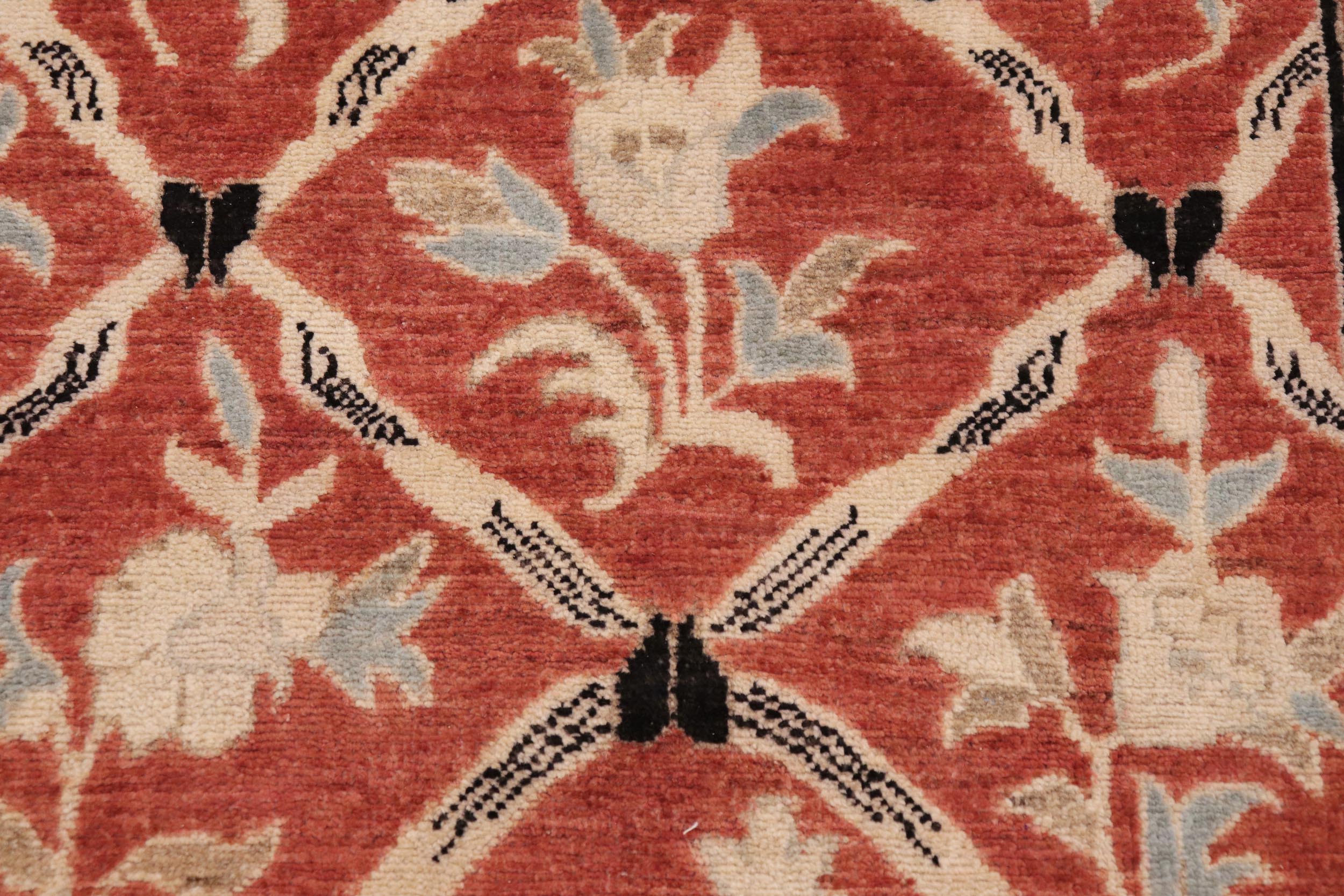 handmade Transitional Kafkaz Rust Black Hand Knotted RECTANGLE 100% WOOL area rug 9' x 12'