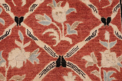 handmade Transitional Kafkaz Rust Black Hand Knotted RECTANGLE 100% WOOL area rug 9' x 12'