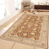handmade Traditional Kafkaz Brown Beige Hand Knotted RECTANGLE 100% WOOL area rug 9 x 12